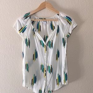 Old Navy button down print top, size XS